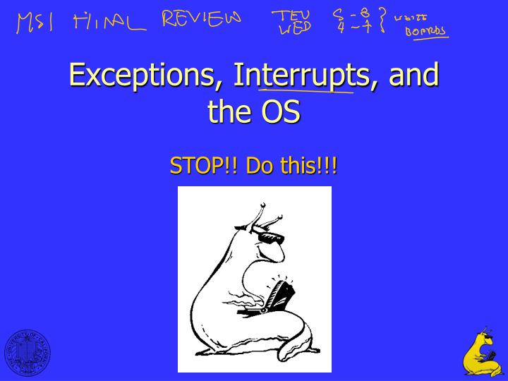 exceptions interrupts and the os