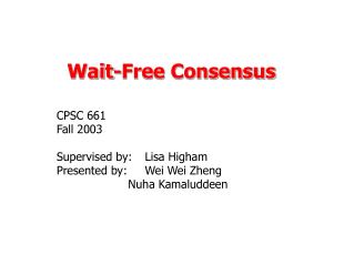 Wait-Free Consensus