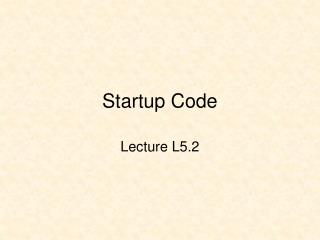 Startup Code