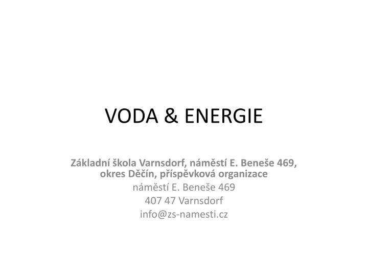 voda energie