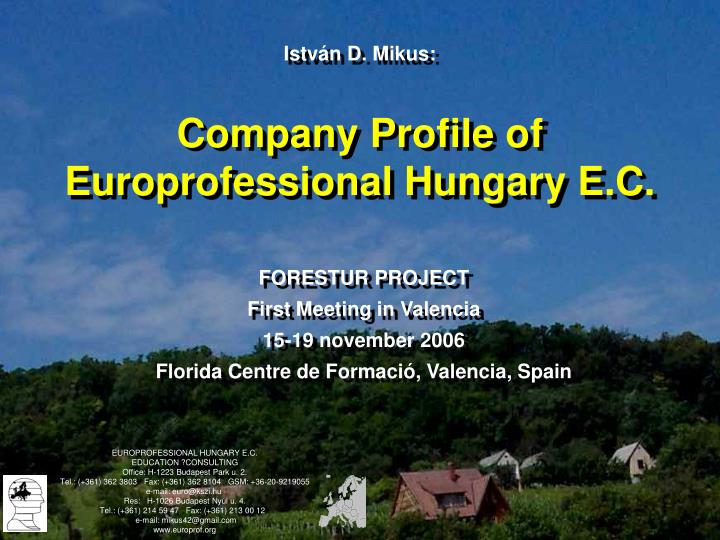 company profile of europrofessional hungary e c