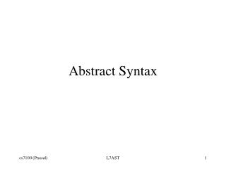 Abstract Syntax