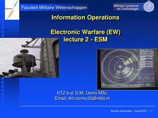 Information Operations Electronic Warfare (EW) lecture 2 - ESM