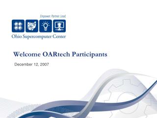 Welcome OARtech Participants