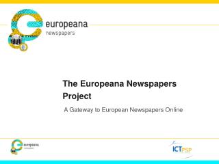 The Europeana Newspapers Project