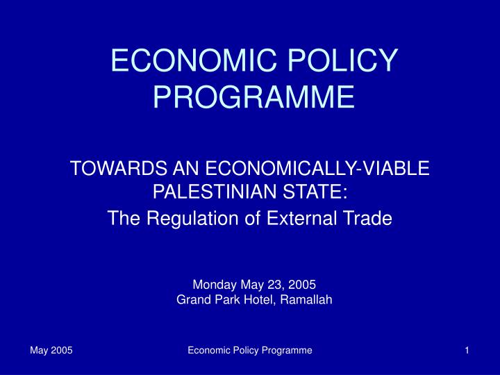 economic policy programme