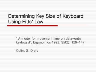 determining key size of keyboard using fitts law