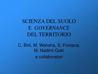 scienza del suolo e governance del territorio