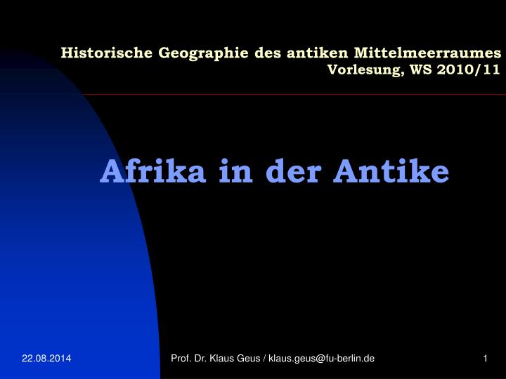 historische geographie des antiken mittelmeerraumes vorlesung ws 2010 11