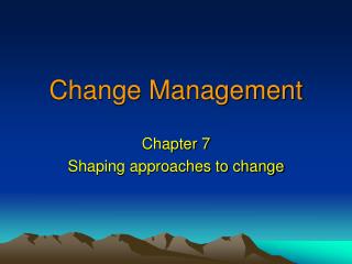 Change Management