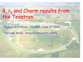 B, ? B and Charm results from the Tevatron