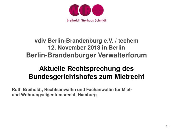 vdiv berlin brandenburg e v techem 12 november 2013 in berlin berlin brandenburger verwalterforum
