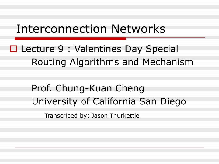 interconnection networks