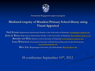 IS conference September 10 th , 2012
