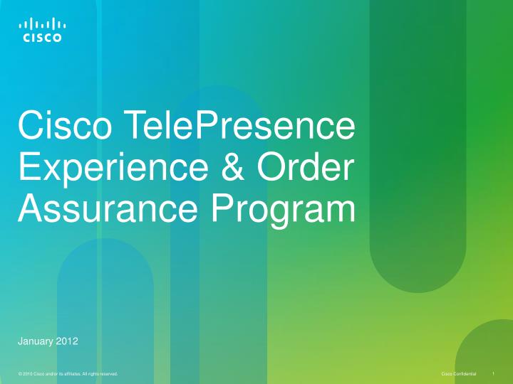 cisco telepresence experience order assurance program