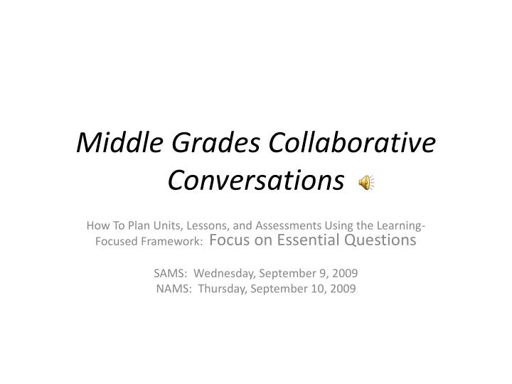 middle grades collaborative conversations