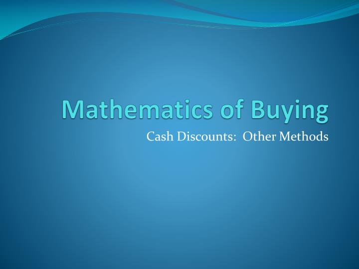 mathematics of buying