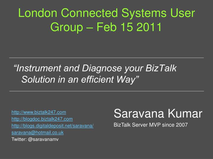 london connected systems user group feb 15 2011