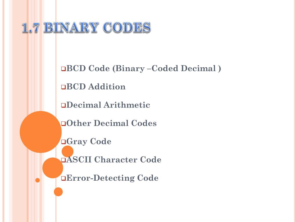 PPT - 1.7 BINARY CODES PowerPoint Presentation, free download - ID:3433085