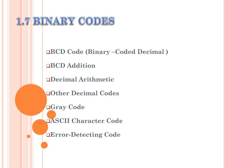 1 7 binary codes