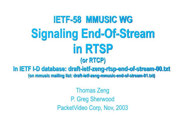 signaling end of stream in rtsp or rtcp
