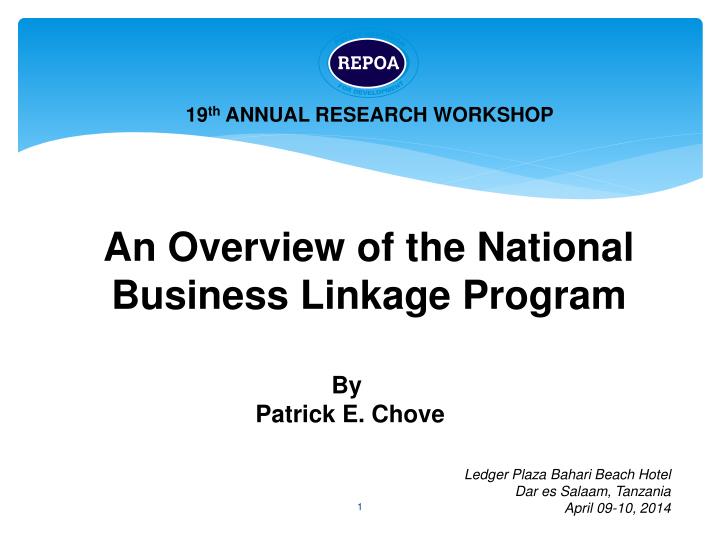 an overview of the national business linkage program
