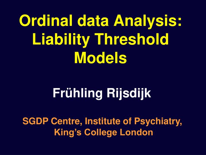 ordinal data analysis liability threshold models