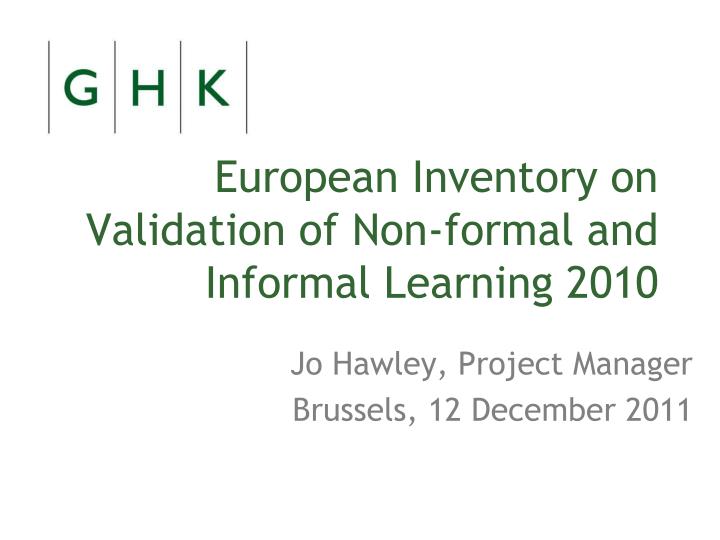european inventory on validation of non formal and informal learning 2010