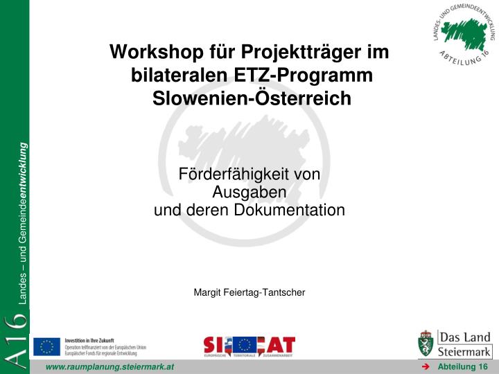 workshop f r projekttr ger im bilateralen etz programm slowenien sterreich