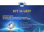 ICT in LEIT - slide 1