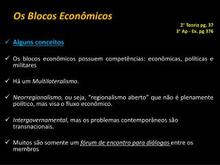 os blocos econ micos