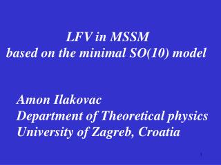 LFV in MSSM based on the minimal SO(10) model