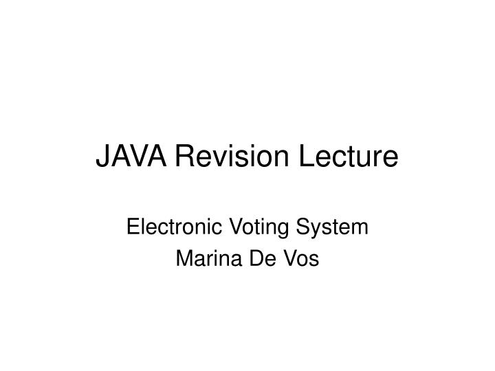 java revision lecture