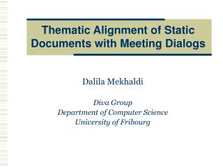 Thematic Alignment of Static Documents with Meeting Dialogs