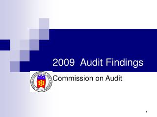 2009 Audit Findings