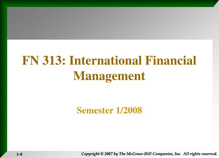 fn 313 international financial management