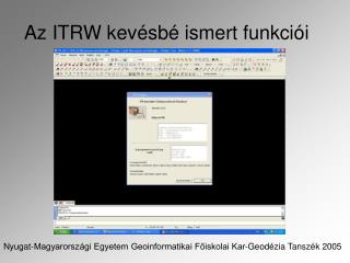 az itrw kev sb ismert funkci i