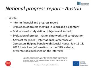 National progress report - Austria