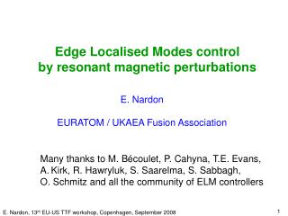 Edge Localised Modes control by resonant magnetic perturbations
