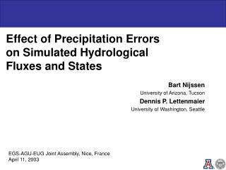 Effect of Precipitation Errors on Simulated Hydrological Fluxes and States