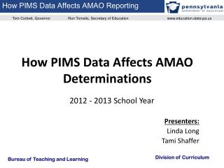 How PIMS Data Affects AMAO Determinations