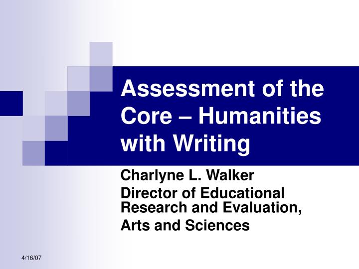 assessment of the core humanities with writing