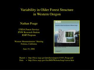 Variability in Older Forest Structure in Western Oregon