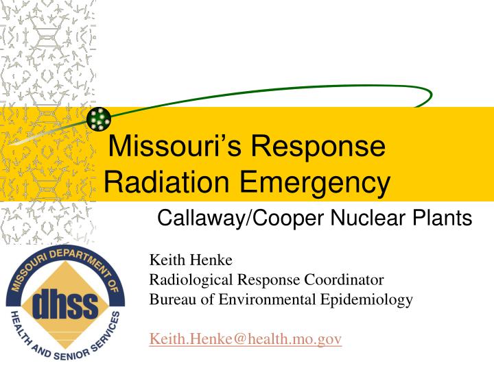 missouri s response radiation emergency