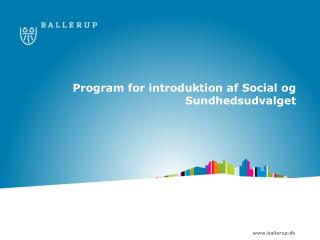 program for introduktion af social og sundhedsudvalget