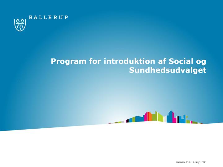 program for introduktion af social og sundhedsudvalget