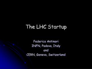 The LHC Startup