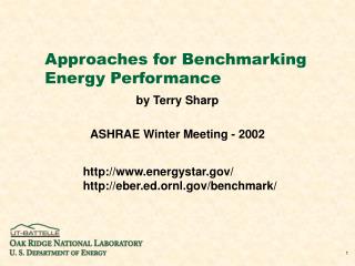 Approaches for Benchmarking Energy Performance