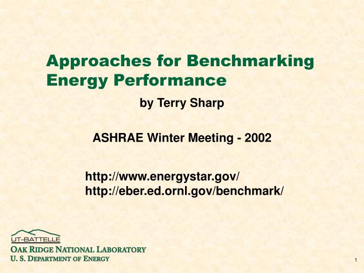 approaches for benchmarking energy performance