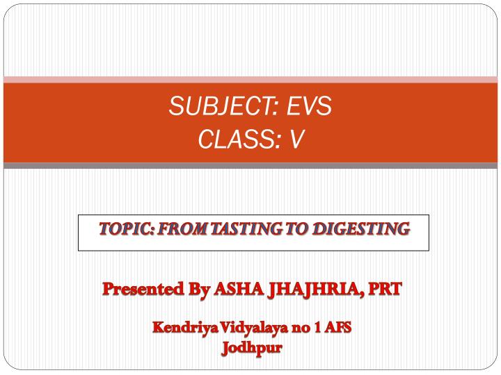 subject evs class v